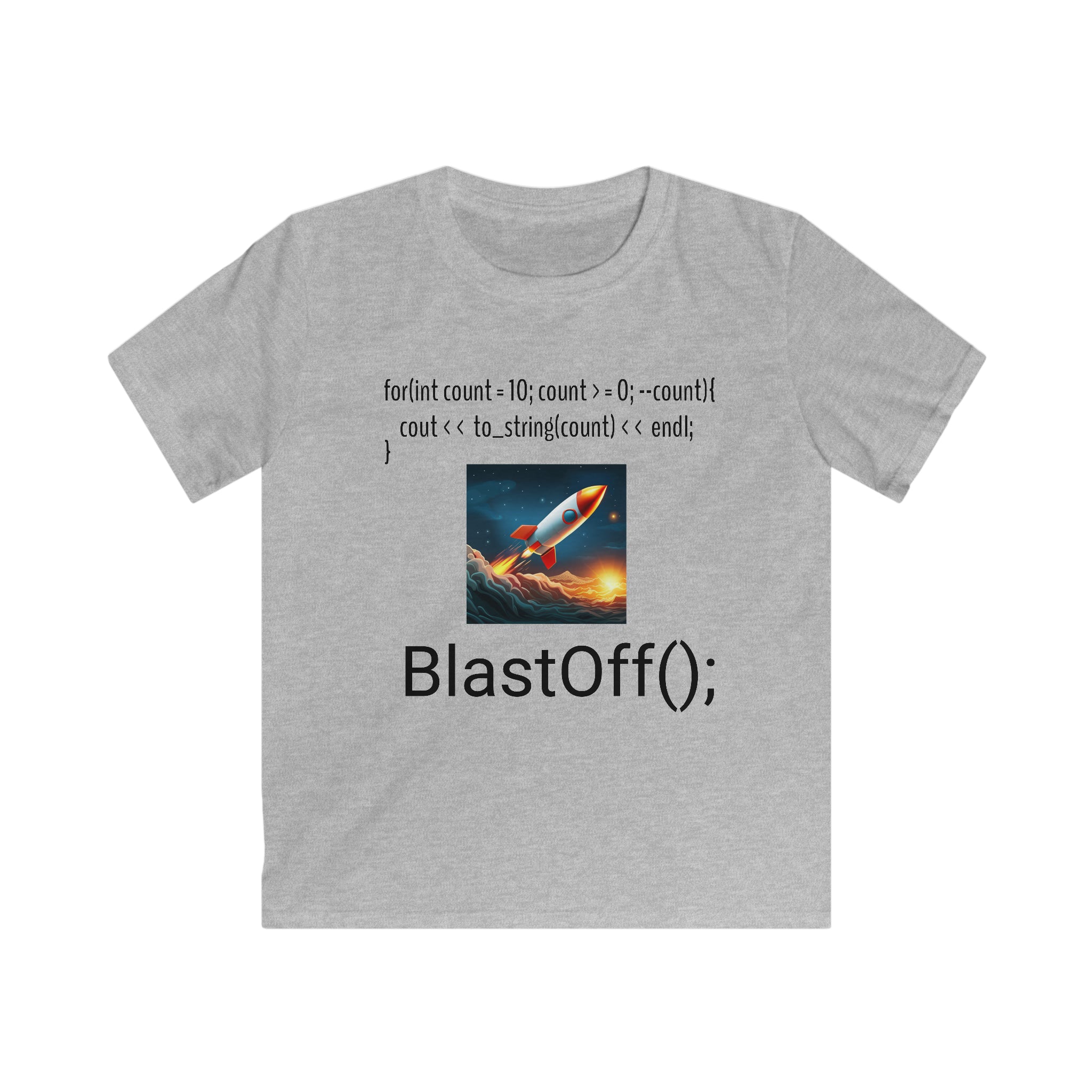 BlastOff(); (Kids Softstyle Tee)