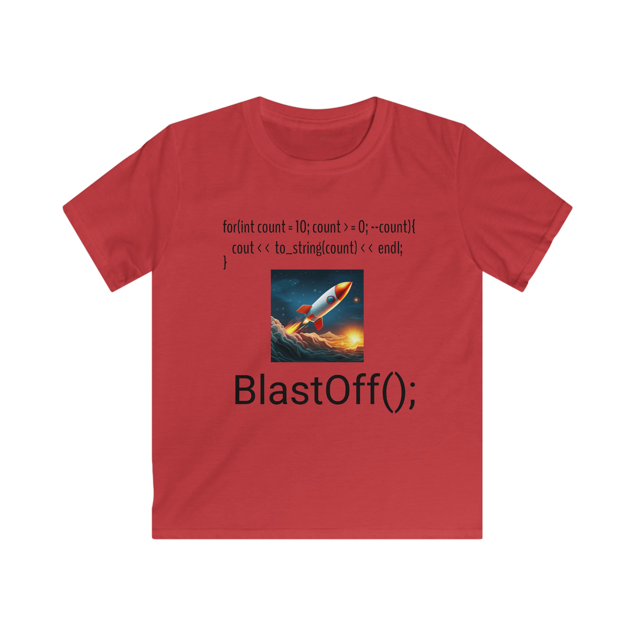 BlastOff(); (Kids Softstyle Tee)