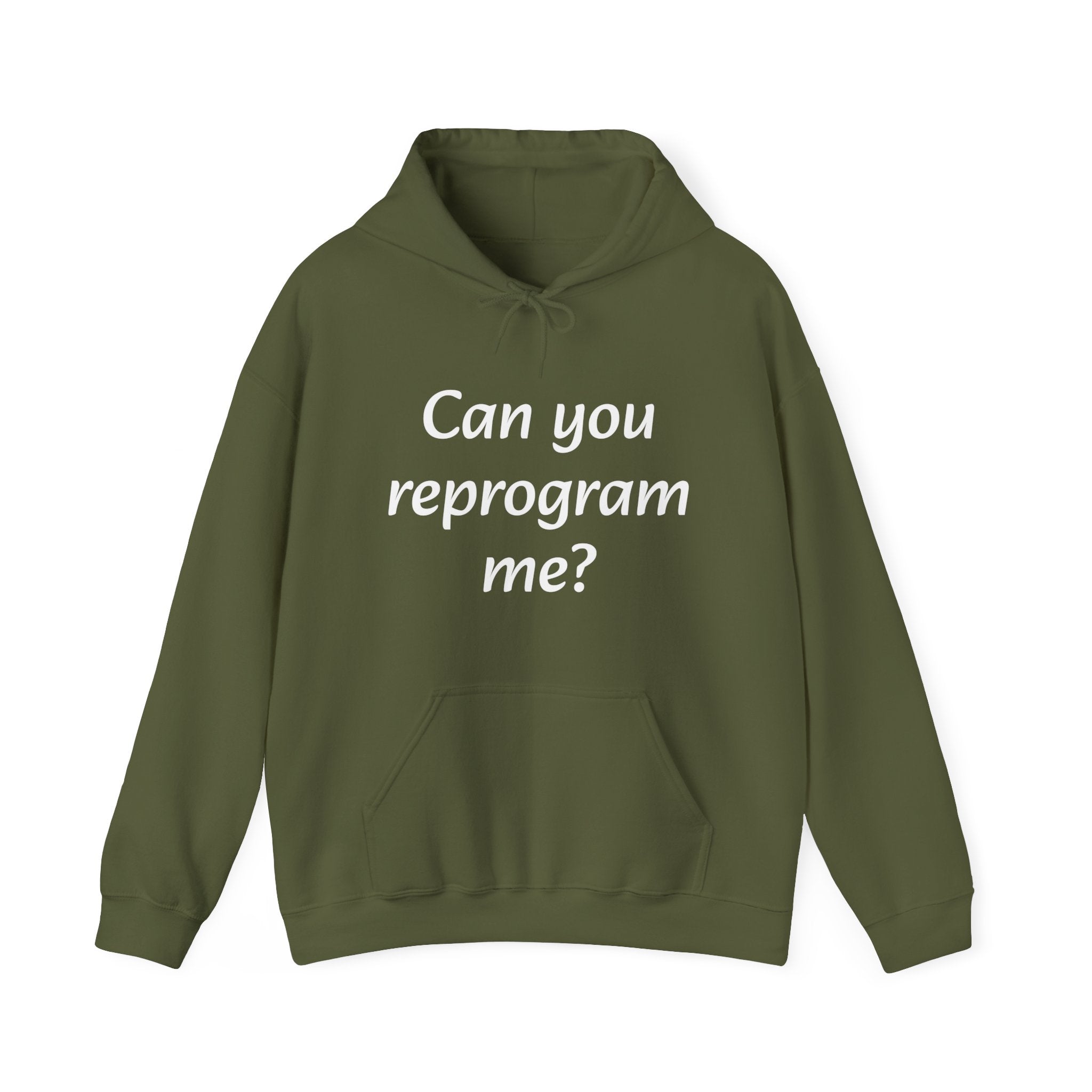 Can you reprogram me? (Unisex Heavy Blend™ Hooded Sweatshirt)